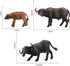 3 Pcs African Safari Bull Action Figure Toy, Realistic Buffalo Figurines Collection Playset