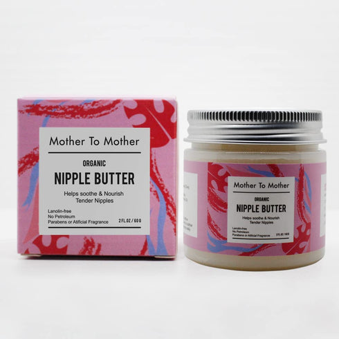 Mother To Mother 2 oz, 2 Organic Nipple Butter Breastfeeding Cream by | Lanolin-Free, Safe for Nursing & Dry Skin