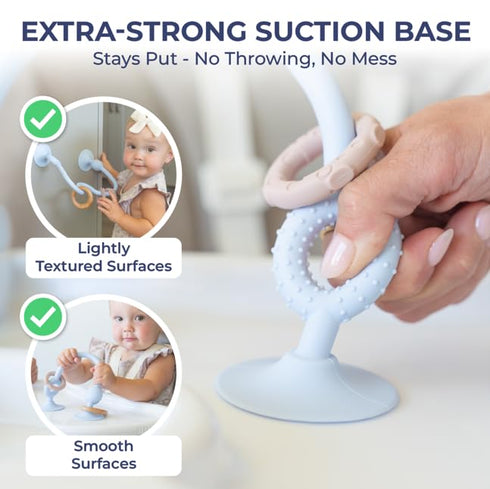 Relifestyle 6-12 High Chair Suction Toy for High Chair Trays, Baby Suction Cup Toy with Large Suction Base, Food Grade