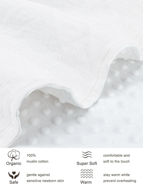 White Baby Blankets Neutral for Unisex Girls and Boys, Muslin Cotton Baby Blanket for Newborn, Infant, Solid Toddler Blanket(43-12) by ZURLEFY