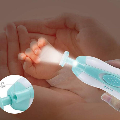 MCCW Trimmer,Safe (6 Baby Nail File Electric Baby Infant Nail Filer with Light,Battery of Newborn Nails Care Clippers