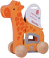 Hape Giraffe Wooden Push and Pull Toddler Toy, Orange, L: 5.3, W: 2.4, H: 5.9 inch