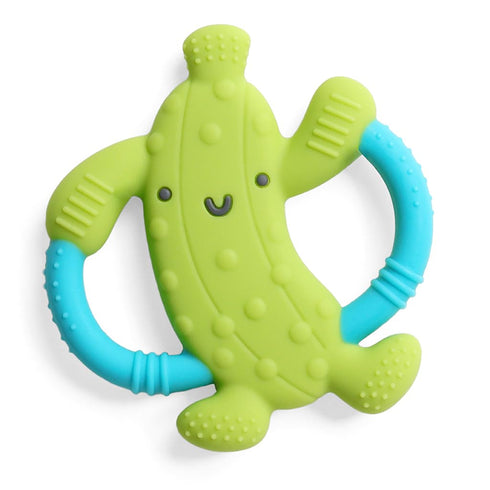 Itzy Ritzy Pickle-Shaped Baby Teether with Handles Silicone Teether for Babies with