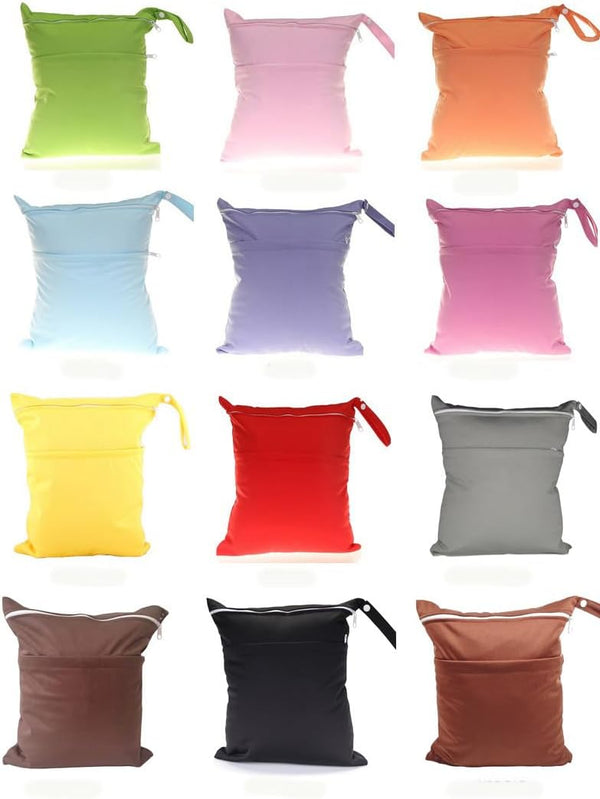 FUB 3 pieces Double zipper solid color diaper bag, diaper storage bag, waterproof