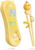 Training Chopsticks for Kids - Harmless Material, Anti-dislocation Buckle Design, Includes Portable Box (Yellow)