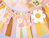 UOAOU 2nd Groovy Two Birthday High Chair Banner - Two Groovy Birthday Decorations,Retro Daisy Party Hghchair,Hippie