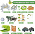 174 Playset 8 PCS Flexible Dinosaur Train Tracks and Race Cars with Dinosaurs Figures, Electric Vehicles, Lights
