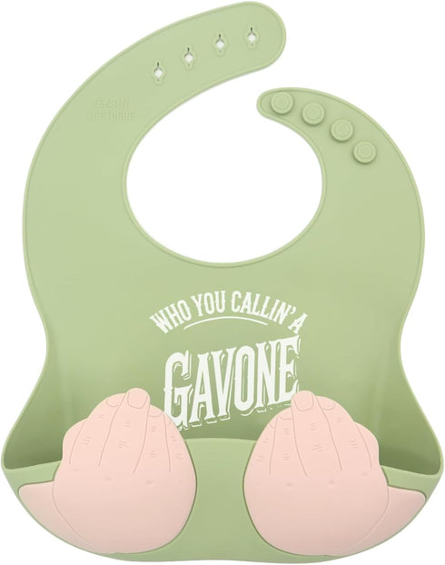 Teasin' Teethers Funny Italian Silicone Baby Bib with Pocket Food Catcher for Toddlers and