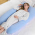 SHOWERORO U-Shape Pregnancy Pillow Case Soft Sky Blue Maternity Support Cover Washable Cushion Case for Body Support