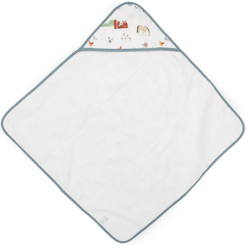 30 30 inches Soft & Absorbent Farmyard Infant Hooded Bath Towel - x