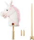 HollyHOME Plush Unicorn Stick Horse with Wood Wheels - Real Pony Neighing & Galloping Sounds Plush Toy - White 37