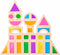 Wooden Rainbow Blocks, Acrylic Blocks, Colorful Preschool Learning Educational Toys for Toddlers (25 PCS)