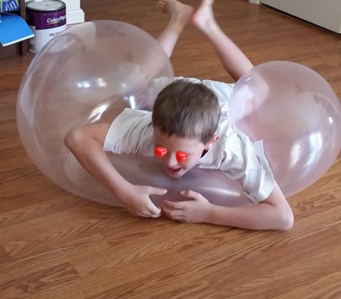 47'' Giant Bubble Ball for Kids Adults, Inflatable Soft Rubber Ball for Indoor Outdoor Party, Water Injection Fun