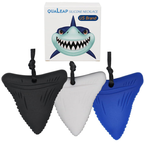 Xtra Tough (XT) Shark Tooth Chew Necklace for Kids - Chewing Teether Necklace for Autism Sensory