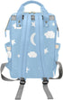 NZOOHY Backpack Mommy Backpack Moon Star Cloud Blue Personalized Diaper Bag Multi-Function Custom with Name Large