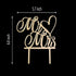 Mr and Mrs Cake Topper, Bride and Groom Sign Wedding Engagement Cake Decorations (Mirror Gold Acrylic)