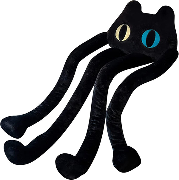 Long Cat Plush Pillow, 39" Cute Black Kawaii Soft Plushies, Big Stuffed Animals Gift for Kids Girlfriend