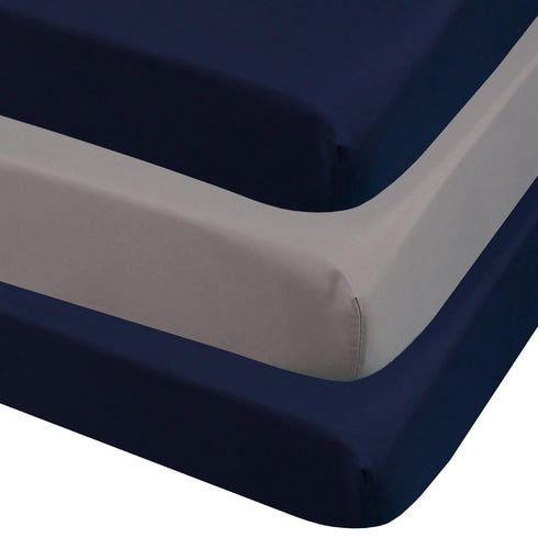 CaSaJa 3-Pack Fitted Crib Sheets Set for Baby Boys, Extra Soft Breathable