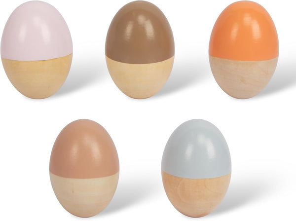 5 Pcs Wooden Baby Egg Shakers Hand Musical Maracas Percussion Instruments for