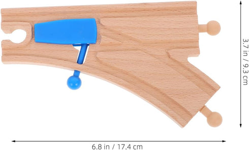 2Pcs Totority Wooden Train Tracks Track Intersections Switch Accessories Compatible with Major Brands Educational Toy
