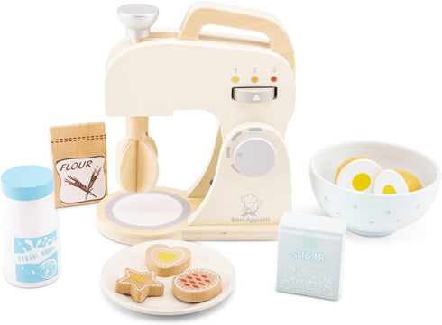 Wooden Mixer Set by New Classic Toys - Pretend Play Toy for Kids Cooking Simulation, Educational Toy for Preschool Age