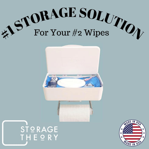 1 Pack Storage Theory Bathroom Wipes Holder Dispenser with Shelf Restroom Organizer & Wipe Holder for Bathroom Tool