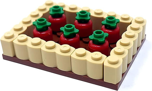 General Jim's Bright Colorful Vegetable Garden Plot Building Block Toy Playset, 165 Pc Modular Set for Teens and Adults