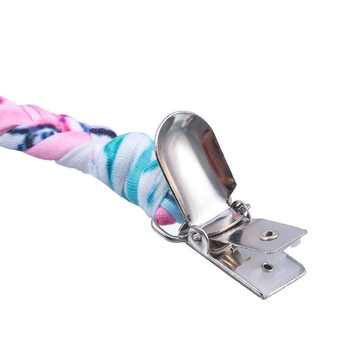 4 Pieces Pacifier Clips - Universal Pacifier Holder for Infant Boys and Girls, Hand-Made Braided Leash