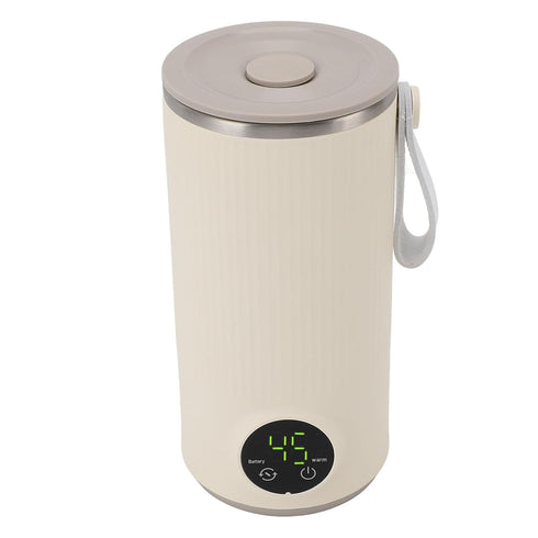 Jelquix 55, Portable Milk Warmer and Mixer, Cordless Bottle Warmer for Travel, Stainless Steel with USB Charging Heat