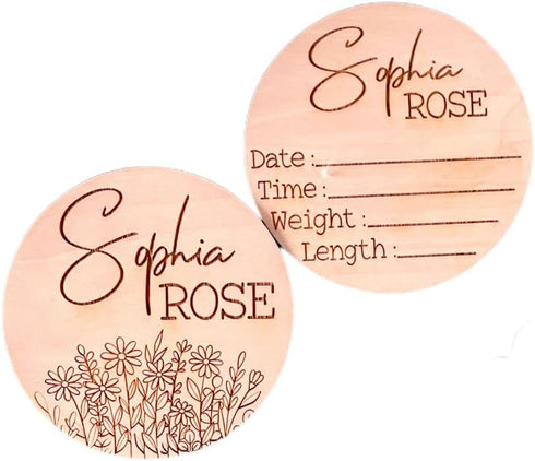 Personalized Newborn Announcement Sign for Hospital Girl - Single or Double Sided