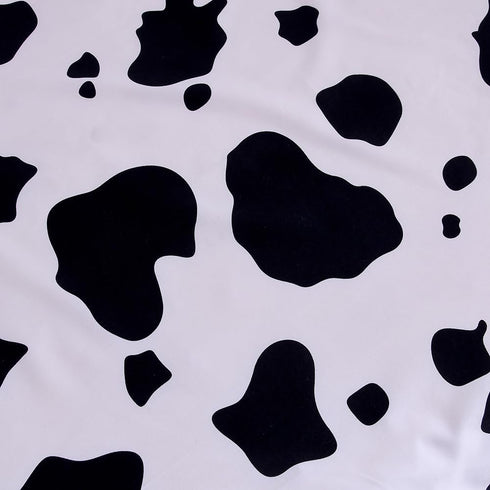 Soft Skin-friendly Printed Crib Sheet for Boys Girls, 2 Pack Fitted Crib Mattress Sheet (White Cow)