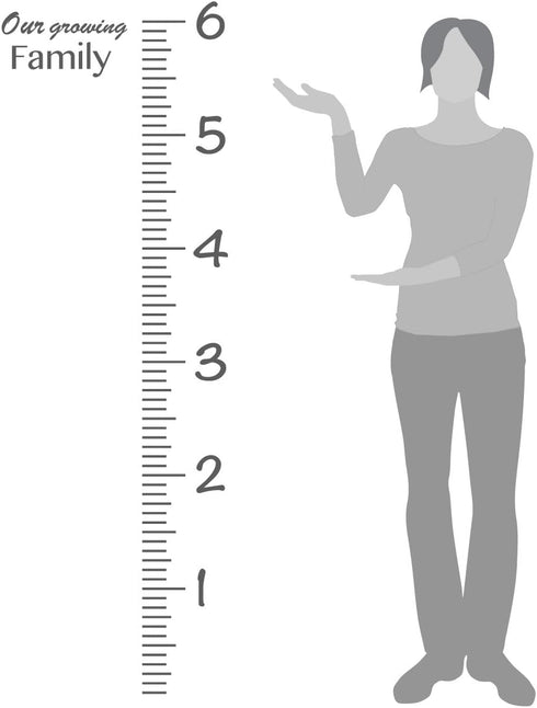 Giant Vinyl Growth Chart Kit, Kids DIY Height Wall Ruler, Large Measuring Tape Sticker Number Decal (Black, 73x23