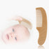 Set FRCOLOR Wooden Handle Hair Brush and Comb with Soft Wool Bristles for Newborn Scalp Care and Bathing Grooming Kit