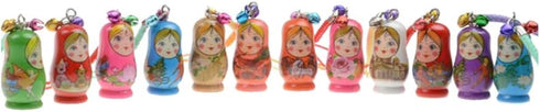 STOBOK Matryoshka Russian Dolls Key Chains, Wooden Nesting Dolls Key Rings Charms, Set of 24