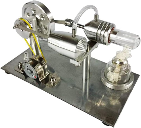 Qing Shuang Stirling Engine Steam Engine Physics Experiment, Educational Toy Generator with Colorful LED