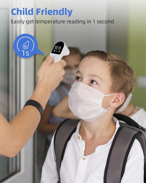 Digital Thermometer for Adults and Kids, Accurate Ear and Forehead Temperature Readings, Touchless with Large LED