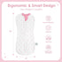 0-2 Pack 3) Baby Swaddle Months, Cotton Arm-In Zipper Sleep Sack, Wearable Blankets Wrap for Newborn Infant Girls (Bow