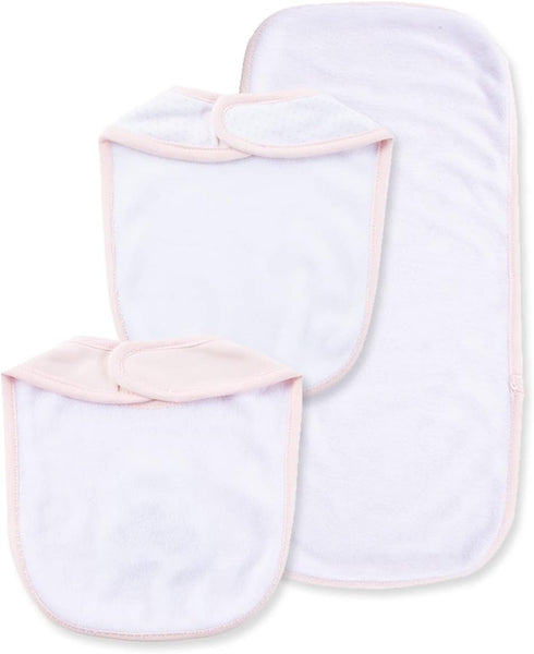 Little Me 3 Piece Bib and Burp Set