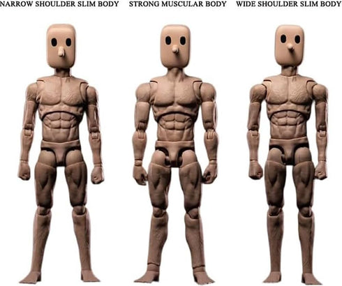 1/12 Scale Muscle Male Action Figure, 6in Flexible Strong Notaman Square Head Miniature Figure