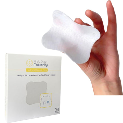 First Days Maternity Hydrogel Breast Pads for Sore Nipples, Instant Cooling Relief, Pack of 10 Pads