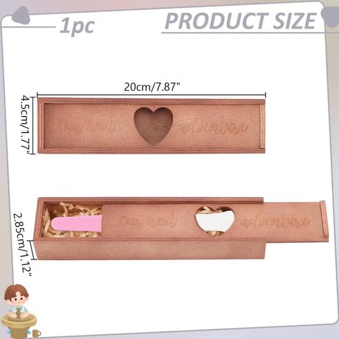 WADORN Wooden Pregnancy Test Gifts Box, Pregnancy Test Keepsake Box Surprise Announcement for Husband Ideas Souvenir