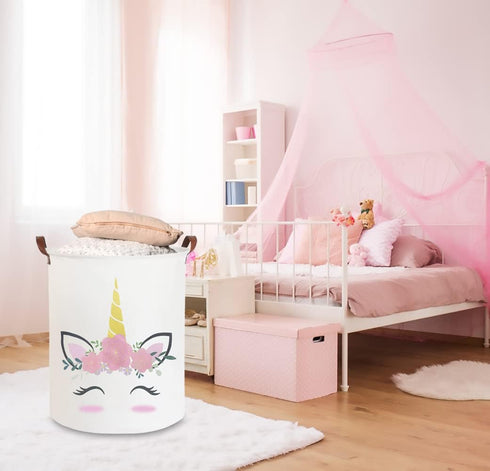CLOCOR Pink Unicorn Laundry Basket, Kids Toy Storage Bin, Baby Girls Dirty Clothes Hamper (Pink Unicorn)