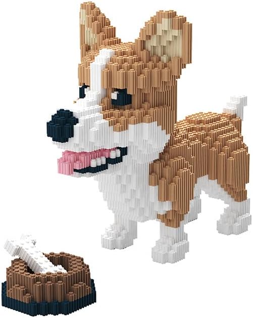Animal Corgi Dog and Food Micro Building Blocks Set (1860PCS) - Gift for Adults and Kids