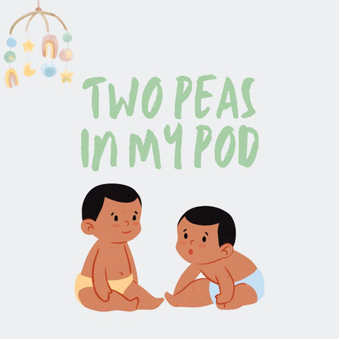 Amy's Bubbling Boutique Twin Baby Shower Sash, Two Peas in My Pod for Mom to Be, White & Green