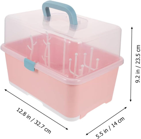 Cabilock Bottle Storage Box Drying Rack Food-Grade Material Organizer for Bottles Pacifiers and Accessories Compact