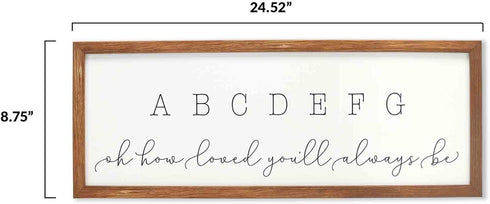 ABC Nursery Wall Art - Modern Large Alphabet Picture for Baby's Room