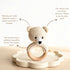 Generic Set 0-12 Organic Crochet Bear Baby Rattle Toy - Handmade Newborn Gift with Teether & Pacifier Holder - BPA-Free