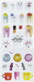 3D Cartoon Teeth Stickers, 12pcs Cute Tooth Paper Stickers for Kids Scrapbook