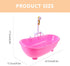 Set 12'' Toyvian Toy Bathtub for Dolls, Baby Doll Real Working Bath Electric Bathtub with Shower and Faucet Pretend