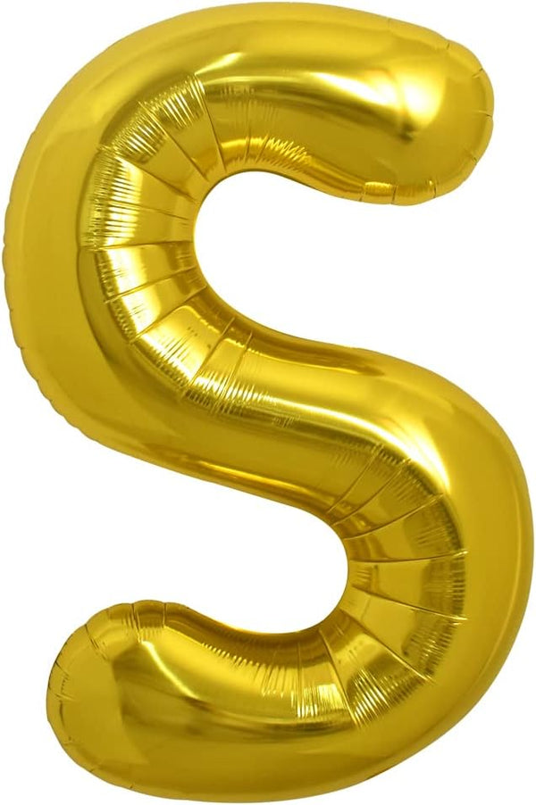 TONIFUL 40 Inch Large Gold Letter S Balloons, Helium-Filled Mylar Big Balloons for Birthday & Anniversary Celebrations